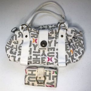Hurley white Logo Purse with Matching wallet